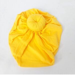 Adorable Brand New Turban Wrap Hat for Baby Bright Yellow Soft Stretchy